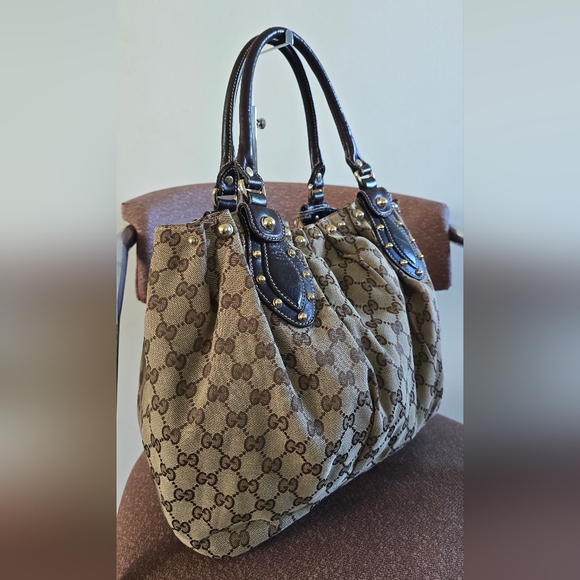 Gucci Canvas Pelham Studded Tote - Picture 7 of 11